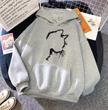 Cozy Autumn & Winter Women's Sweatshirt with Cute Cat Print – Casual Pullover for Home & Daily Wear