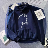 Cozy Autumn & Winter Women's Sweatshirt with Cute Cat Print – Casual Pullover for Home & Daily Wear