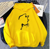 Cozy Autumn & Winter Women's Sweatshirt with Cute Cat Print – Casual Pullover for Home & Daily Wear