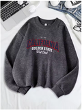 California Golden State West Coast Printed Sweatshirt – Women's Loose Fit Fleece Hoodie