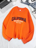 California Golden State West Coast Printed Sweatshirt – Women's Loose Fit Fleece Hoodie