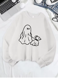 Little Devil Leading Dog Printed Sweatshirt – Women's Cozy Fleece Hoodie