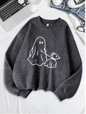 Little Devil Leading Dog Printed Sweatshirt – Women's Cozy Fleece Hoodie