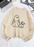 Little Devil Leading Dog Printed Sweatshirt – Women's Cozy Fleece Hoodie