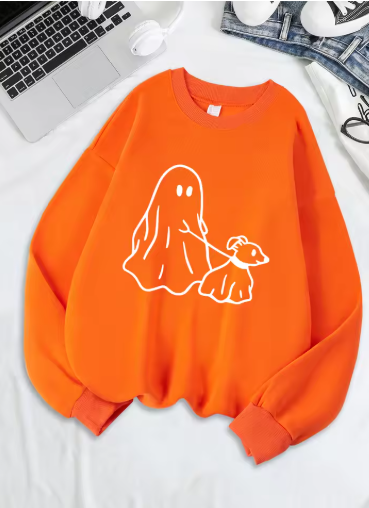 Little Devil Leading Dog Printed Sweatshirt – Women's Cozy Fleece Hoodie