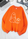 Little Devil Leading Dog Printed Sweatshirt – Women's Cozy Fleece Hoodie