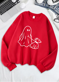 Little Devil Leading Dog Printed Sweatshirt – Women's Cozy Fleece Hoodie