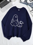Little Devil Leading Dog Printed Sweatshirt – Women's Cozy Fleece Hoodie