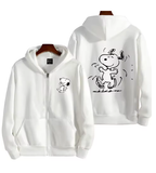 Snoopy Cartoon Zip-Up Hoodie – Oversized Unisex Jacket for Spring & Autumn
