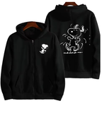 Snoopy Cartoon Zip-Up Hoodie – Oversized Unisex Jacket for Spring & Autumn