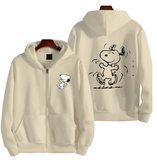 Snoopy Cartoon Zip-Up Hoodie – Oversized Unisex Jacket for Spring & Autumn