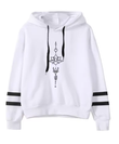 Autumn Women's Casual Lotus Print Hoodie – Warm Pullover Sweatshirt with Hood, Long Sleeves
