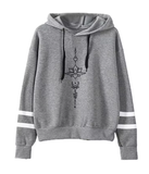 Autumn Women's Casual Lotus Print Hoodie – Warm Pullover Sweatshirt with Hood, Long Sleeves