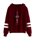 Autumn Women's Casual Lotus Print Hoodie – Warm Pullover Sweatshirt with Hood, Long Sleeves