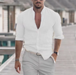 Men's Long Sleeve Cotton Linen Shirt – Lightweight, Breathable & Comfortable