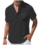 Summer Men’s Cotton-Linen Short Sleeve Henley Shirt – Casual & Comfortable