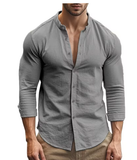 Men’s Cotton-Linen Slim Fit Shirt – Casual & Breathable Spring/Summer Style