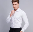 Men’s Formal Long Sleeve Shirt – Classic White Office Style with Pocket