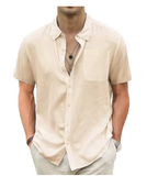 Men’s Lightweight Hawaiian Shirt – Cotton Linen Short Sleeve with Pocket