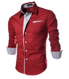 Men’s Striped Long Sleeve Shirt – Slim Fit Business Style