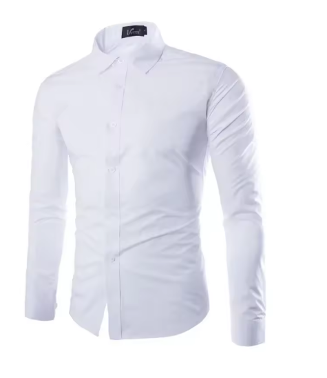 Men’s Striped Long Sleeve Shirt – Slim Fit Business Style