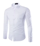 Men’s Striped Long Sleeve Shirt – Slim Fit Business Style