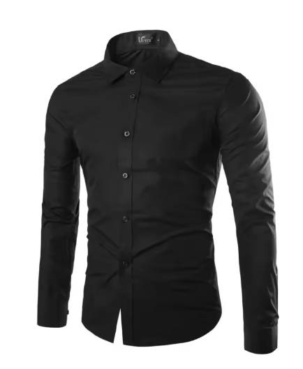 Men’s Striped Long Sleeve Shirt – Slim Fit Business Style