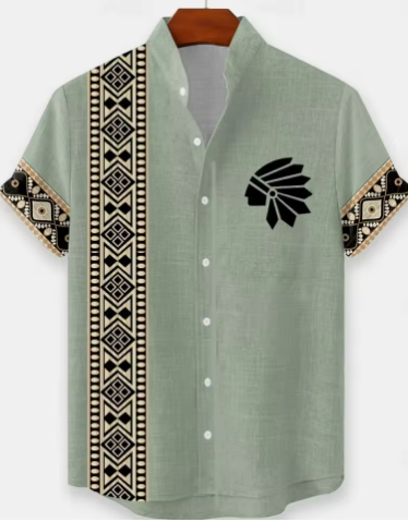 New Men's 3D Casual Street Style Short Sleeve Shirt – Comfortable Cotton & Linen Hawaiian Top for Summer