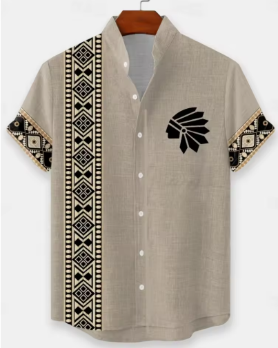 New Men's 3D Casual Street Style Short Sleeve Shirt – Comfortable Cotton & Linen Hawaiian Top for Summer