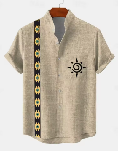 New Men's 3D Casual Street Style Short Sleeve Shirt – Comfortable Cotton & Linen Hawaiian Top for Summer