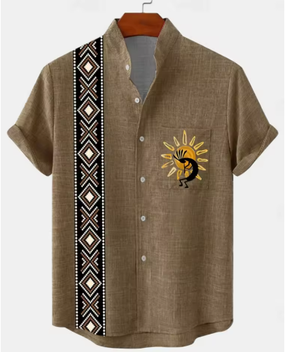 New Men's 3D Casual Street Style Short Sleeve Shirt – Comfortable Cotton & Linen Hawaiian Top for Summer
