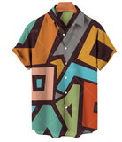 Men’s 3D Graffiti Oil Painting Shirt – Streetwear Hawaiian Casual Lapel Top (Plus Size Available)