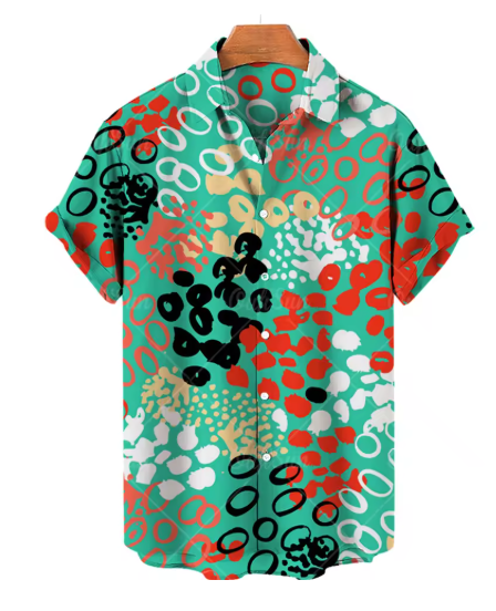 Men’s 3D Graffiti Oil Painting Shirt – Streetwear Hawaiian Casual Lapel Top (Plus Size Available)