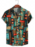 Men’s Coconut Tree Print Short Sleeve Shirt – Casual Summer Resort Style