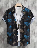 Men’s Coconut Tree Print Short Sleeve Shirt – Casual Summer Resort Style