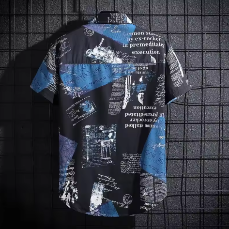 Men’s Printed Short Sleeve Shirt – Lightweight Beach & Leisure Essential