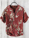 New Men's Summer Linen Shirt – Casual 3D Swan Print, Short Sleeve, S-5XL