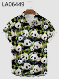 Men's Creative Panda Print Hawaiian Shirt – Retro Harajuku Streetwear Summer Beach Style