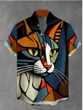 New Men's Oversized Short-Sleeve Shirt with Ukiyo-e Print – Stylish Summer Wear