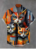 New Men's Oversized Short-Sleeve Shirt with Ukiyo-e Print – Stylish Summer Wear