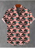 New Men's Oversized Short-Sleeve Shirt with Ukiyo-e Print – Stylish Summer Wear