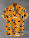 New Men's Oversized Short-Sleeve Shirt with Ukiyo-e Print – Stylish Summer Wear