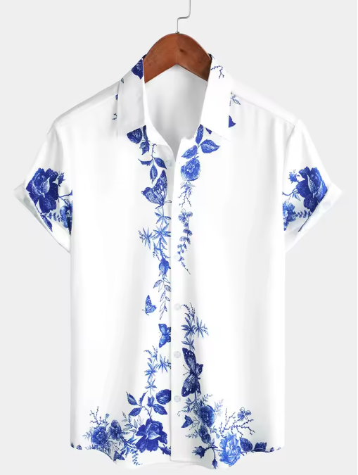 Men's Oversized Ukiyo-e Shirt – Elegant Summer Streetwear