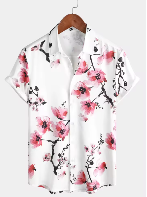 Men's Oversized Ukiyo-e Shirt – Elegant Summer Streetwear
