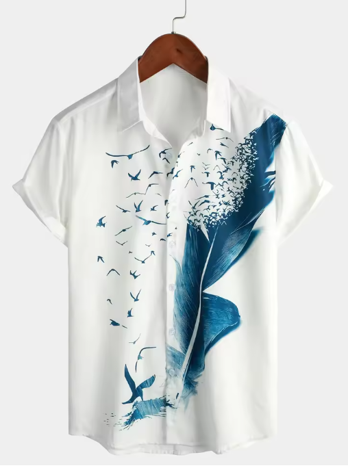 Men's Oversized Ukiyo-e Shirt – Elegant Summer Streetwear