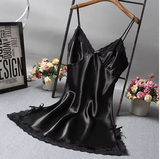 Elegant Lace Patchwork Nightwear – Sexy V-Neck Sleep Dress for Women