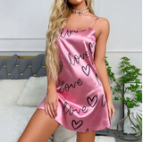 Women's Satin Floral Sleepdress – Soft Spaghetti Strap Nightdress