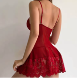 Sexy Lace G-String Nightgown Set – Ultra-Thin Sheer Summer Lingerie for Women