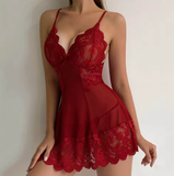 Sexy Lace G-String Nightgown Set – Ultra-Thin Sheer Summer Lingerie for Women