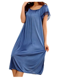 Elegant Women's Lace Patchwork Nightgown – Long, Comfortable Sleepwear